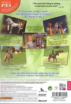 My Horse & Me 2 (USA) box cover back